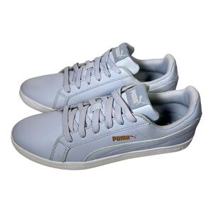 New Puma Smash Leather Halogen Light Blue Sneakers Women Size 11 Shoes